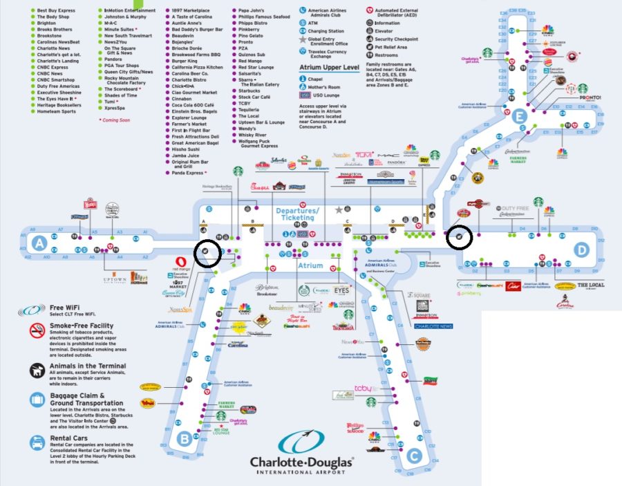 Charlotte CLT Airport Terminal Map