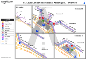 STL airport terminal map overview